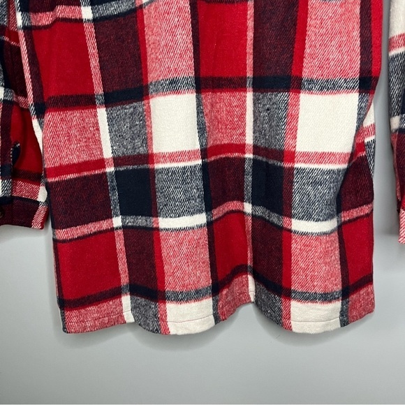 Goodnight Macaroon Winnie Red Plaid Flannel Button Up Shacket Size Medium NWT - Picture 14 of 16